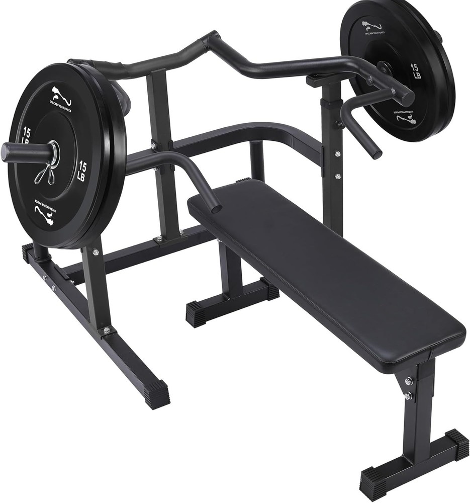 Chest Press Machine with Adjustable Flat Bench & Smooth Bearings Workout Machine