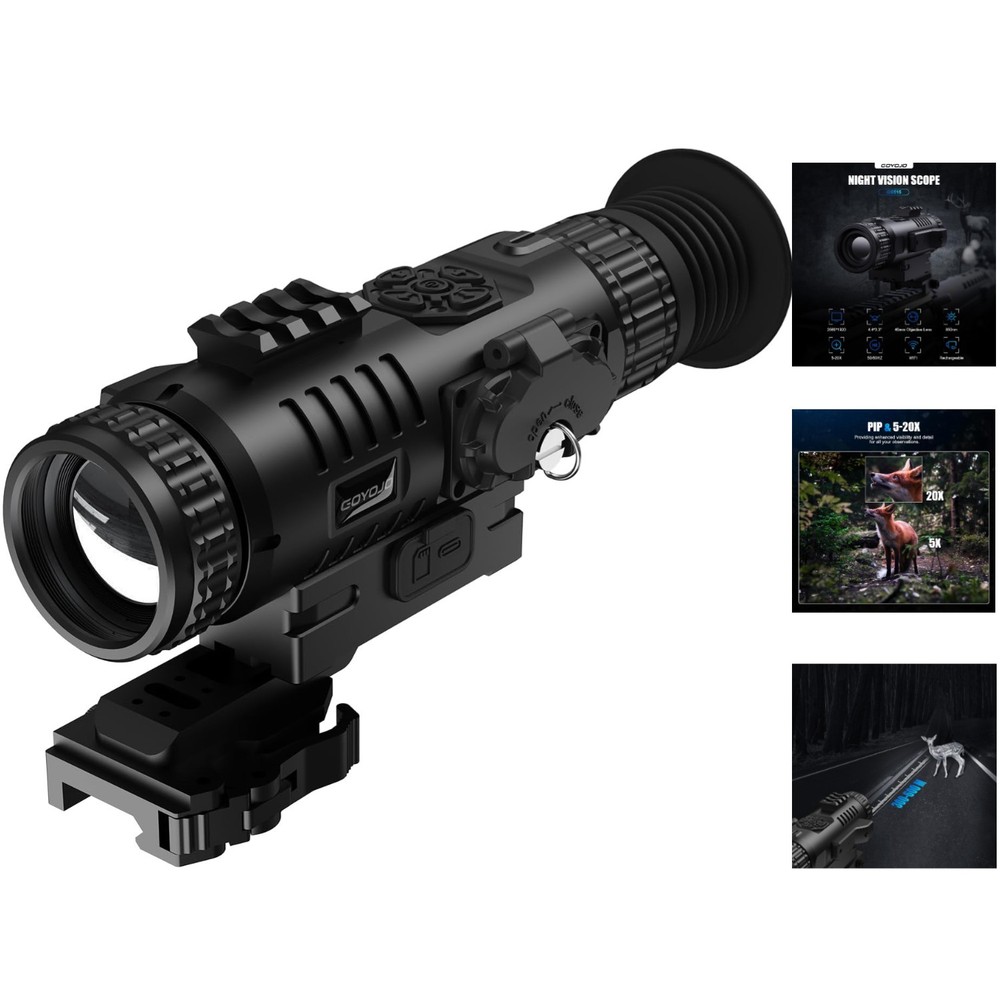 Versatile 2K Resolution Night Vision Scope with Infrared - 5-20X Magnification