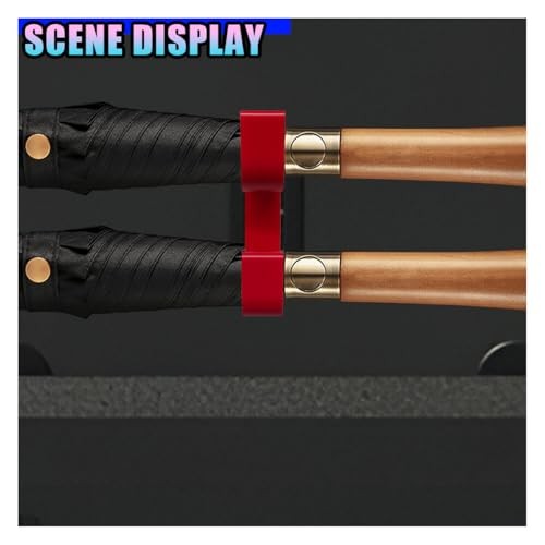 2PCS Car Umbrella Hook, No Drilling Multifunctional Plastic Auto Red&Double