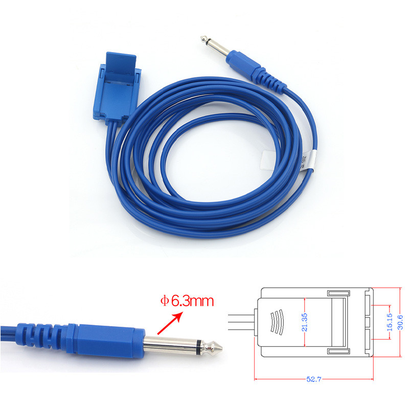 Patient Return Electrode 6.3mm ESU Grounding Pad Negative Plate Connect Cable