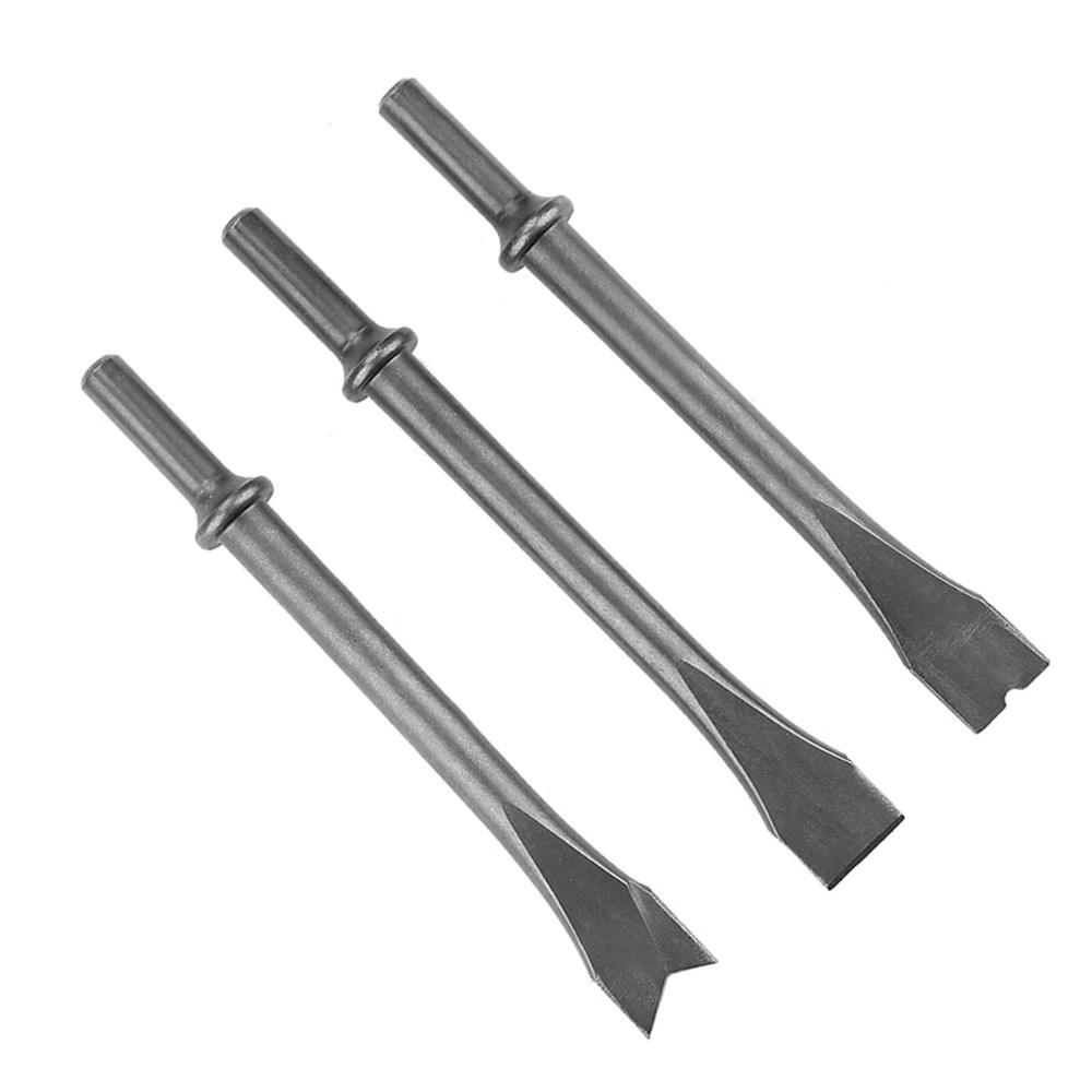 3pcs Air Hammer Chisel Set Extra Long Round Shank Pneumatic Hammer Bit Set