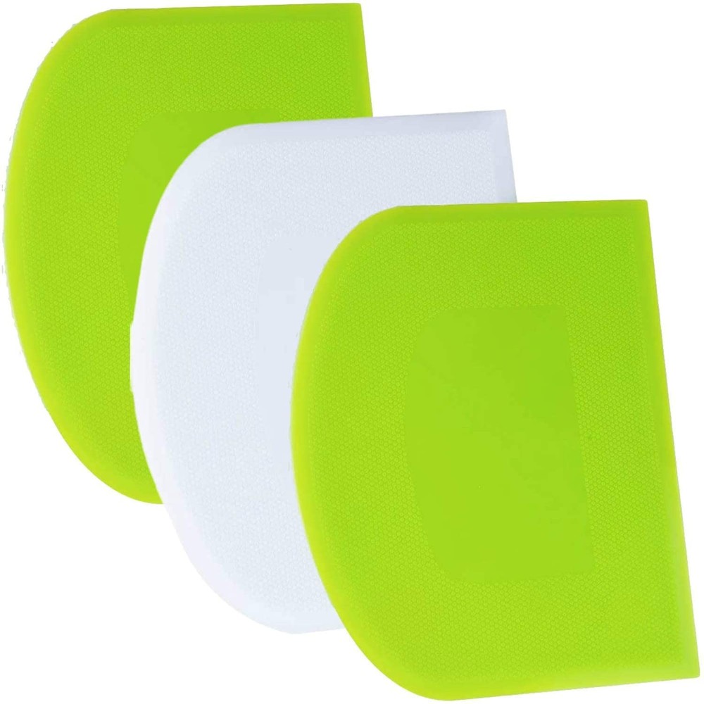 SURDOCA Dough Scraper Bench Scraper - 3P 4.7x3.7" Plastic Flexible Bowl Scraper,