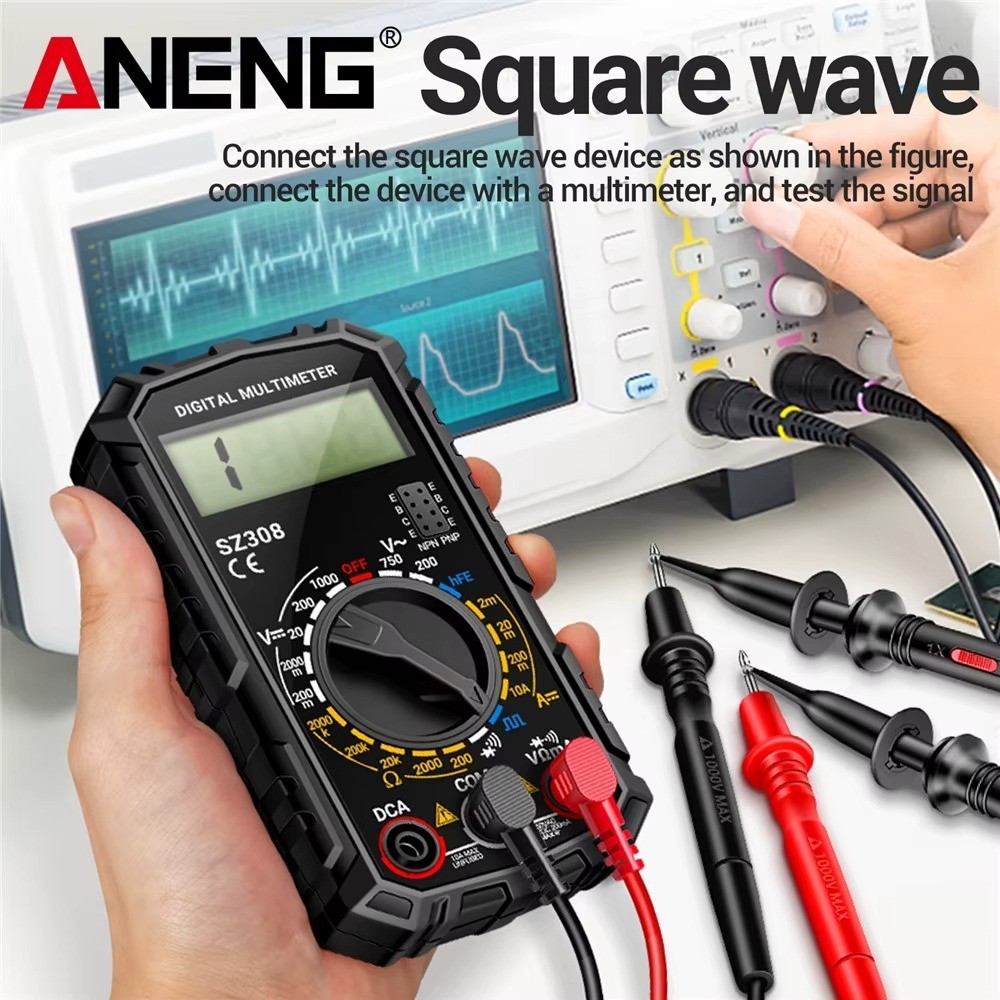 Digital Multimeter LCD Voltmeter Ammeter Ohmmeter Volt AC DC Tester Leads Meter