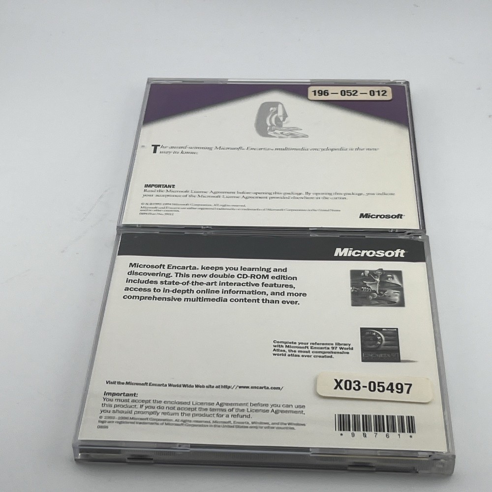 Microsoft Encarta 95 & 97 Deluxe Encyclopedia Software CD-Rom Windows 95