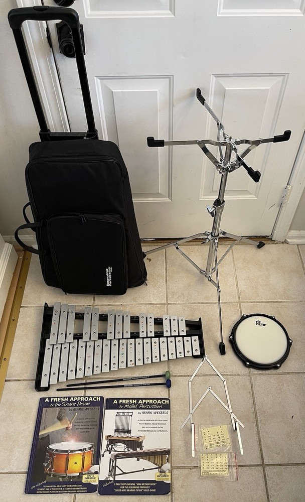 Innovative Percussion Inc. Xylophone Set w/Drum Pad, Roller Backpack, Book & CD