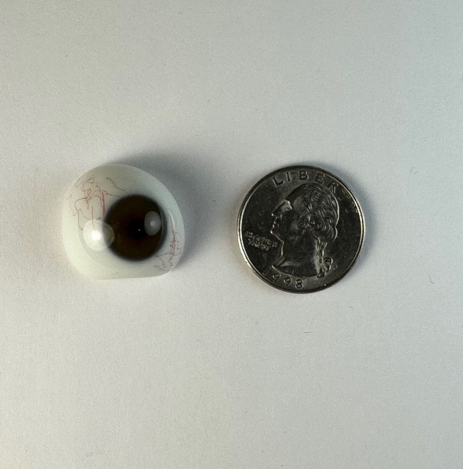 Antique German hand-blown human prosthetic glass eye. Brown eye.