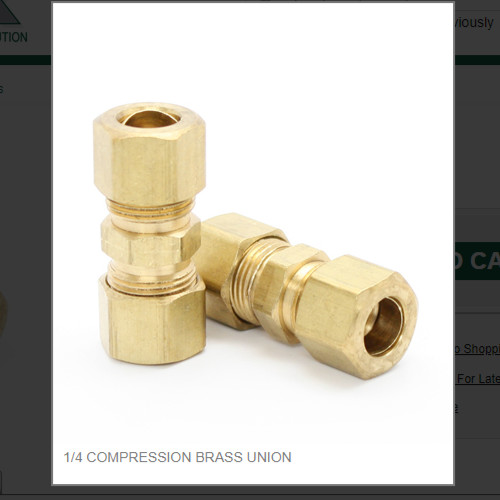 1/4 COMPRESSION BRASS UNION # 62-4, (1) One