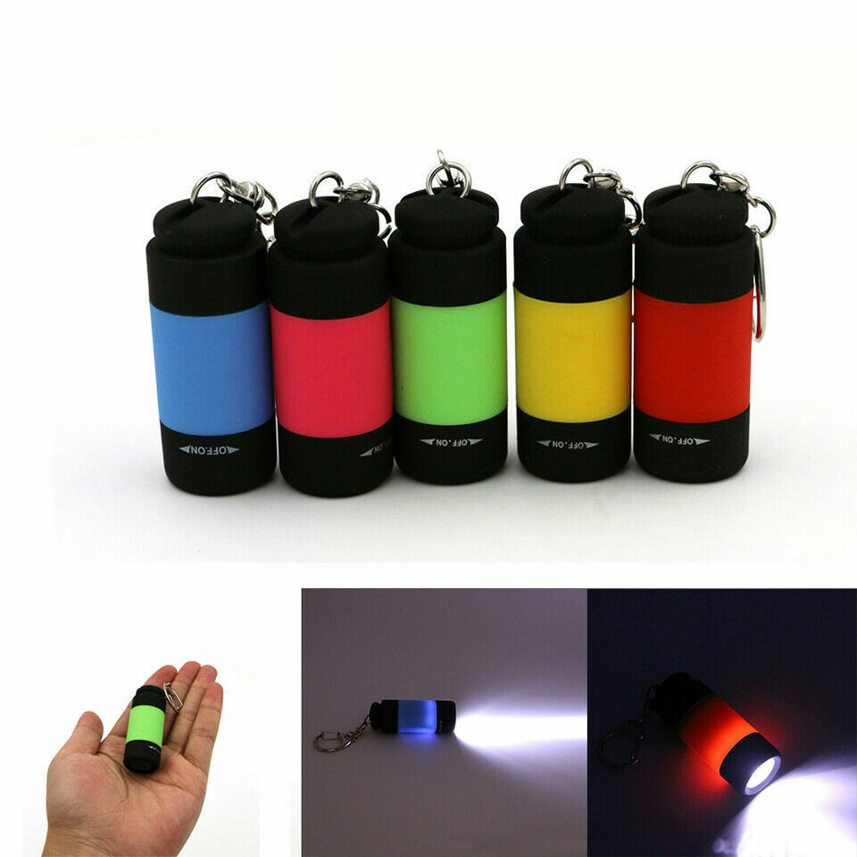 1pc Mini USB Rechargeable Torch LED Light Flashlight Lamp Pocket Keychain Torch