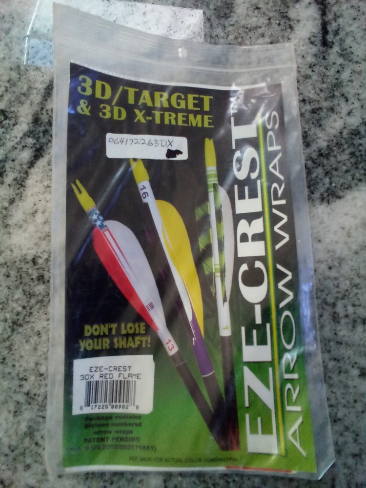 NEW EZE- CREST Arrow Wraps 16 Pack Red Flame, LOTS More Listed