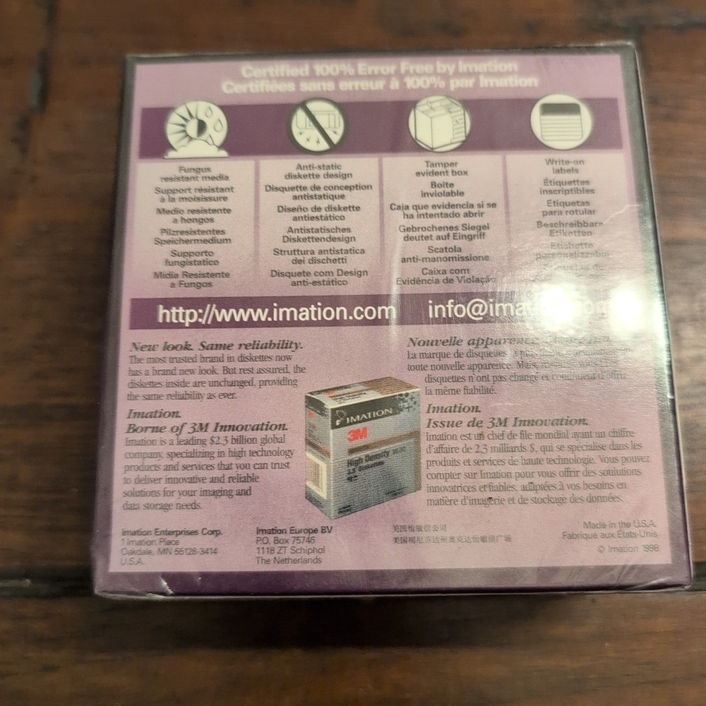 Imation 2HD 3.5" Diskettes 25 Pack IBM Formatted High Density Floppy Disks Open