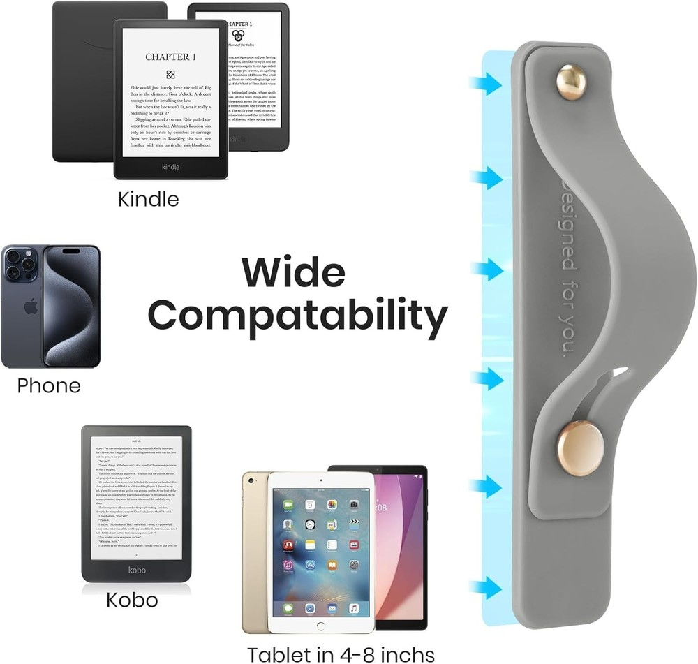 Versatile Hand Strap for 4-8 Inch Devices - Secure Grip and Stand Functionality