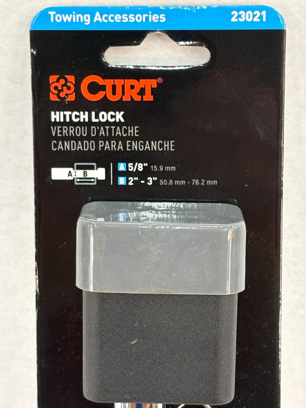 Curt 23021 Trailer Hitch Lock 5/8" Pin Diameter Fits Most 3" Receivers J