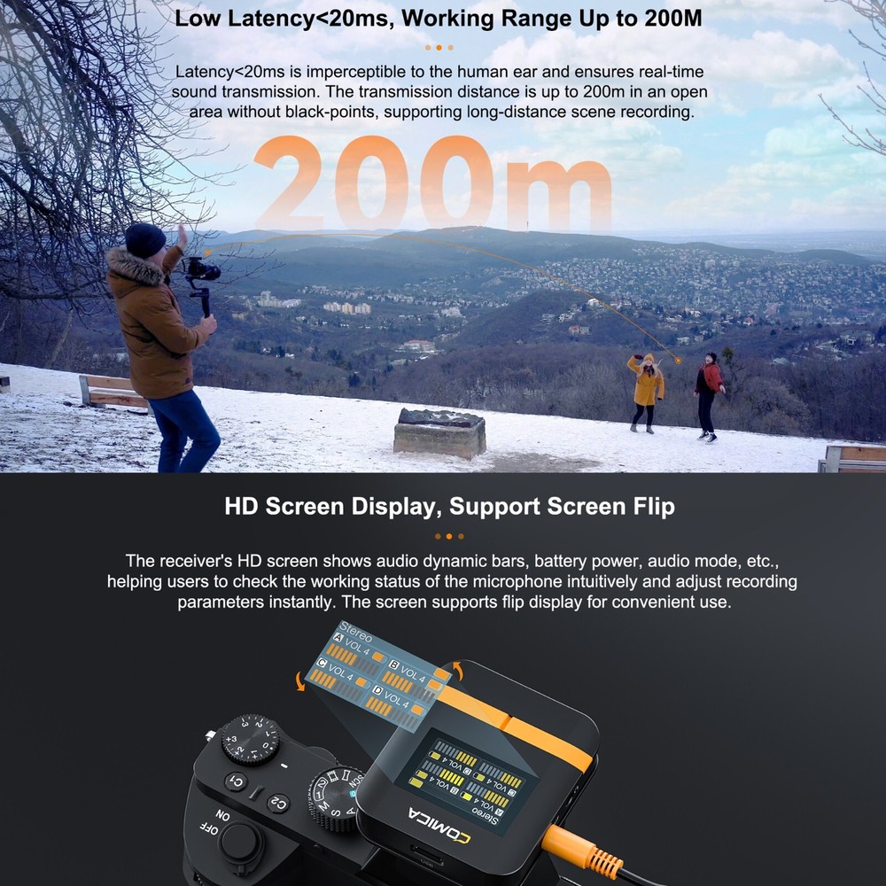 Comica Vimo Q Four-Channel Wireless Lavalier Microphone System w/ Charging Case