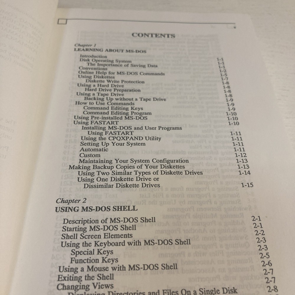 MS-Dos Version 5 Paperback Textbook Refrence Guide 1992 Compaq Industry