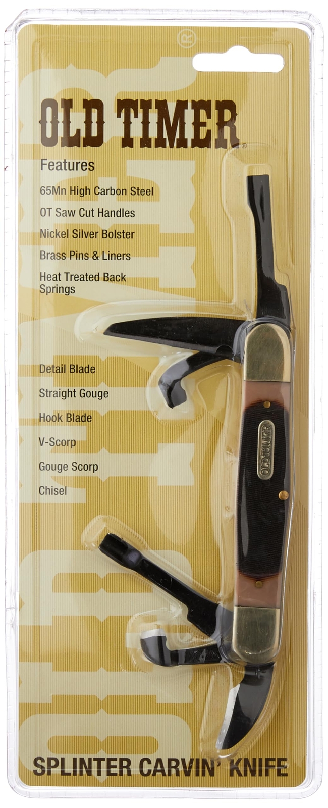 Old Timer 24OTCP Splinter Carvin' 6in Traditional Folding Whittling Knife with