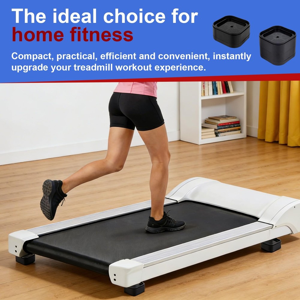4pcs Adjustable Treadmill Incline Blocks, Non‑Slip Stackable Ramp Pads