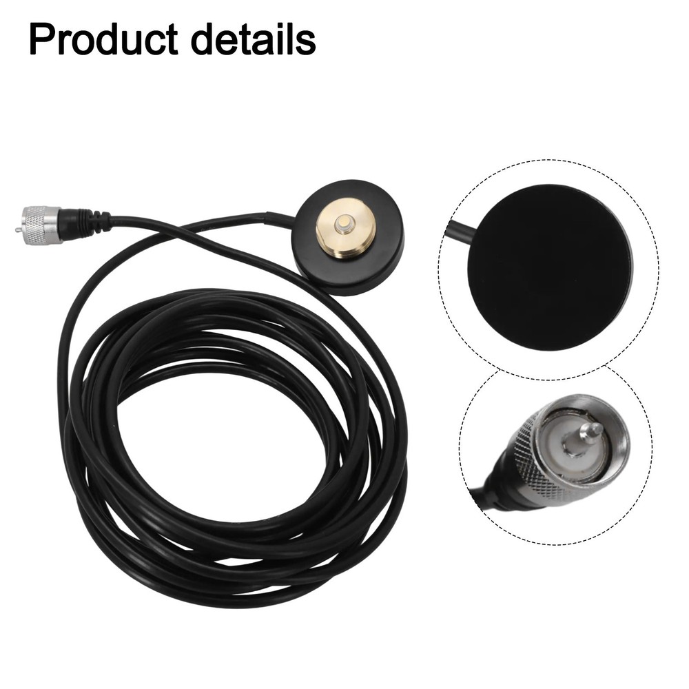 Antenna base NMO magnet mini for mobile radios coaxial cable Black