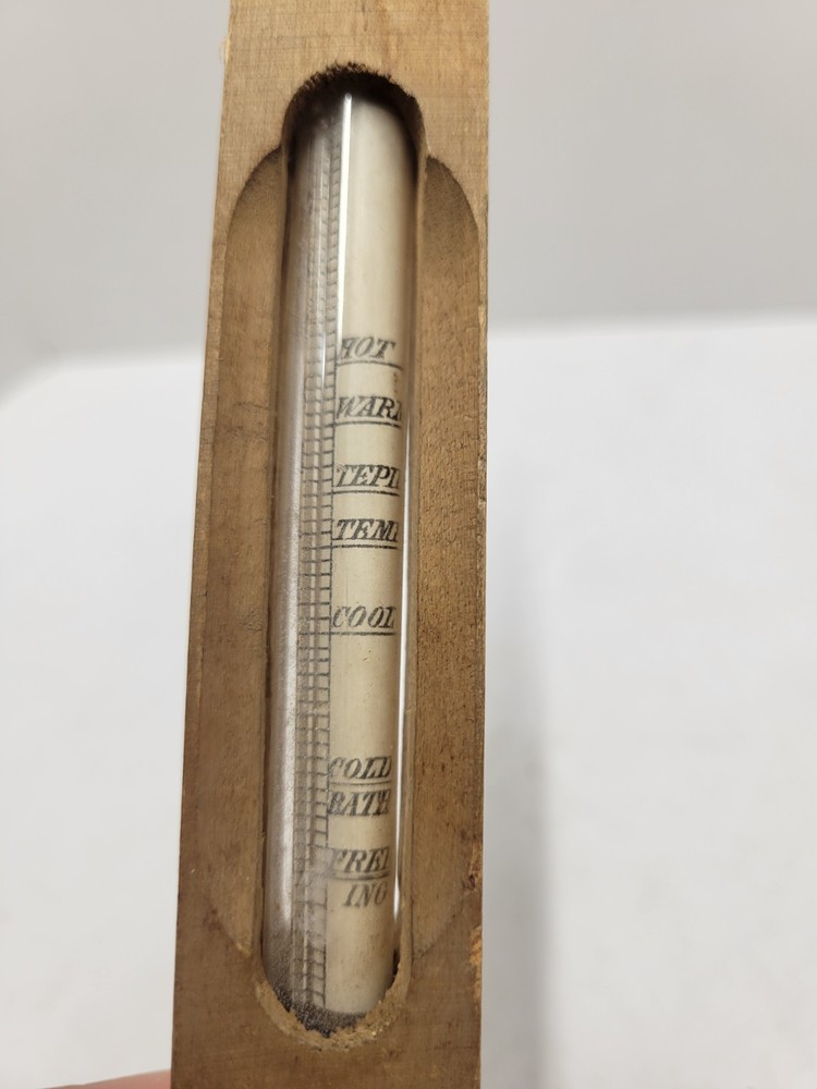 Dr Forbes Bath Thermometer in Wood Case with Specification Chart