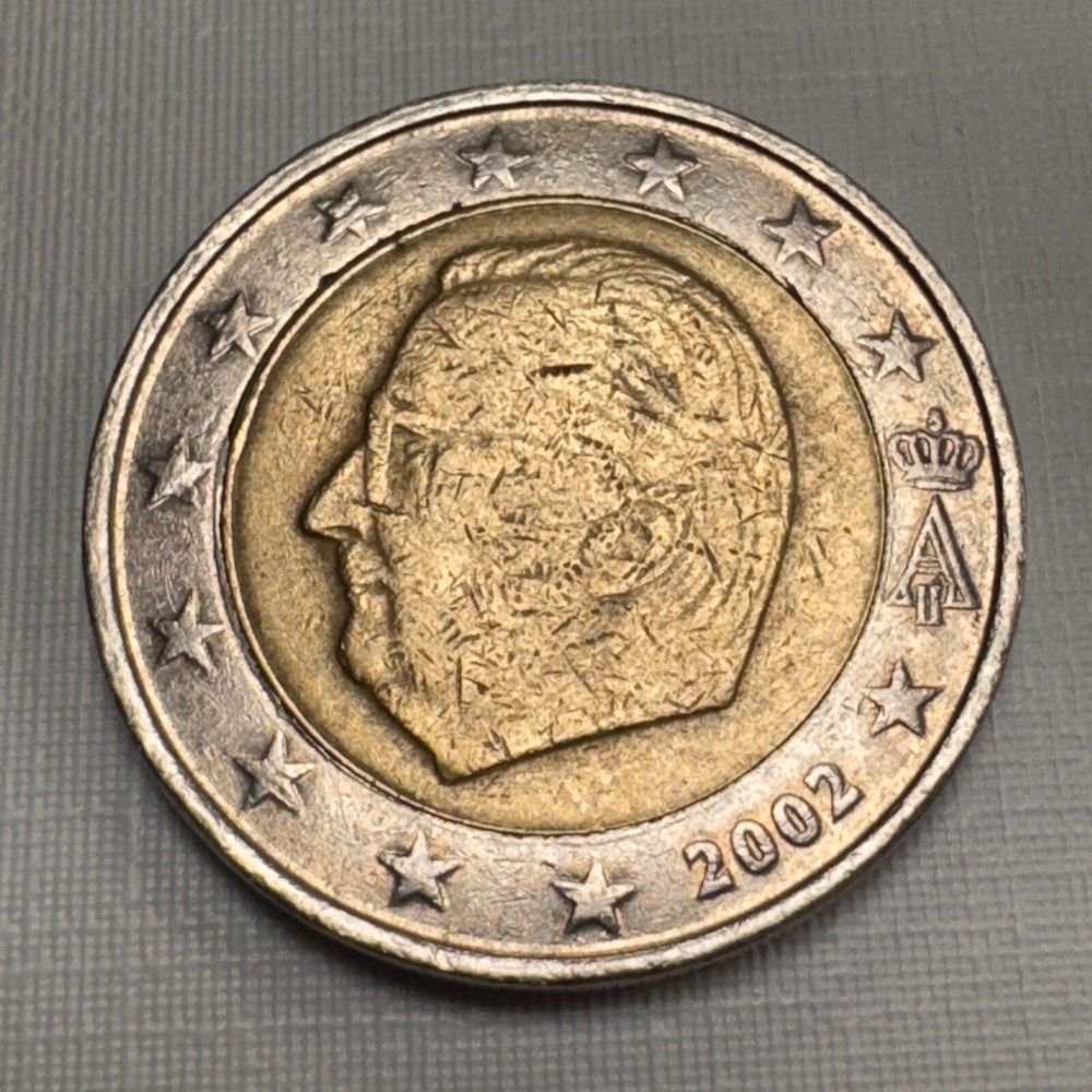 2 euro coin, Belgium, 2002. With Mint Errors