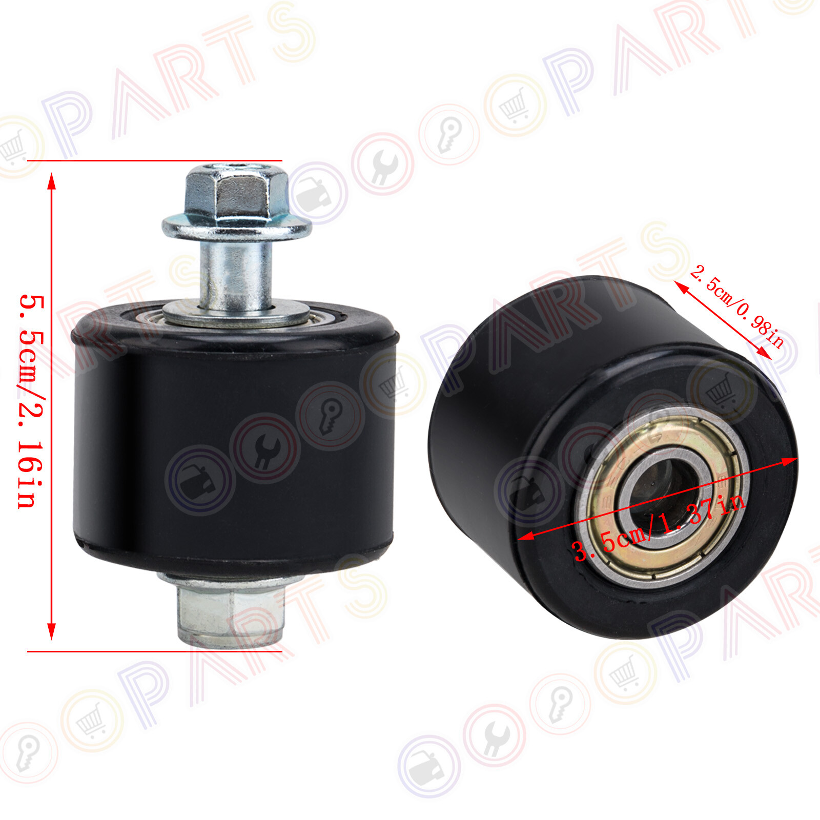 For Yamaha Warrior YFM350 RAPTOR 350 Upper & Lower Dual Bearing Chain Roller Set