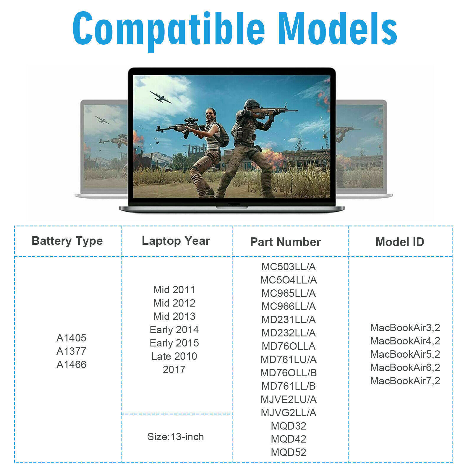 Lot 50x A1496 A1466 Battery For MacBook Air 13' A1369 A1405 A1377 2013 2014 2015