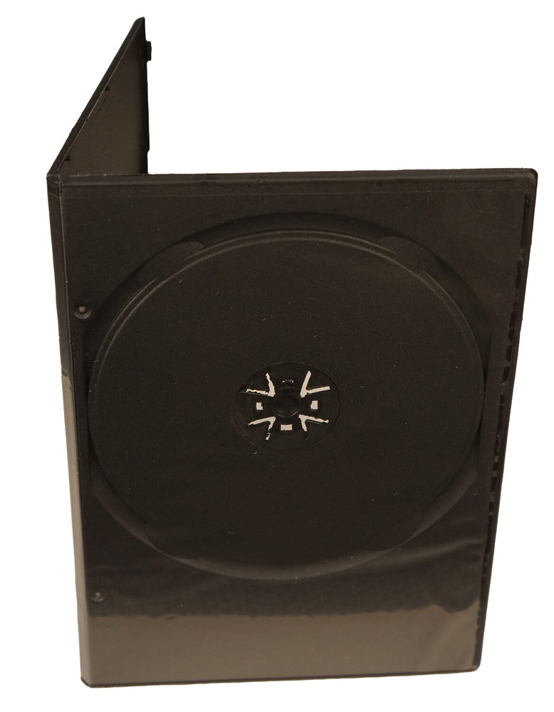 10 Black 7mm Slim Double 2 Disc DVD Cases NOS!