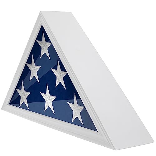 Solid Wood Flag Holder for American Veterans, Display Case for Folded American