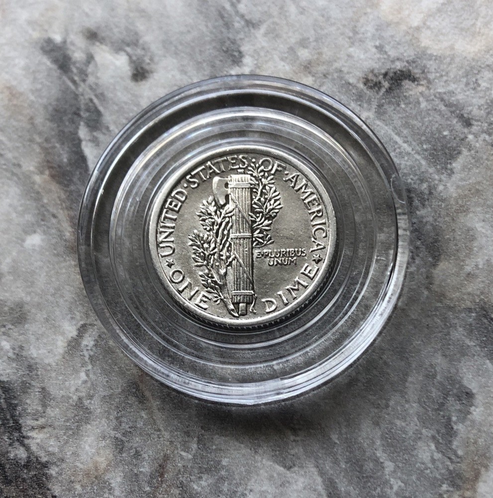 1916 SILVER MERCURY DIME IN BU CONDITION. FIRST YEAR.