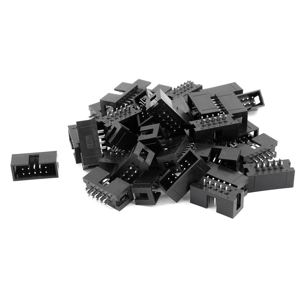 38Pcs 2x5 10Pin PCB Box Header IDC Male Socket Straight Connector