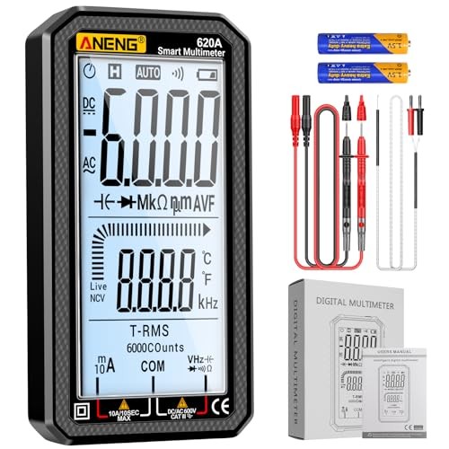 Digital Multimeter 6000 Counts Auto Ranging Voltmeter with LCD,Measures Ac/DC