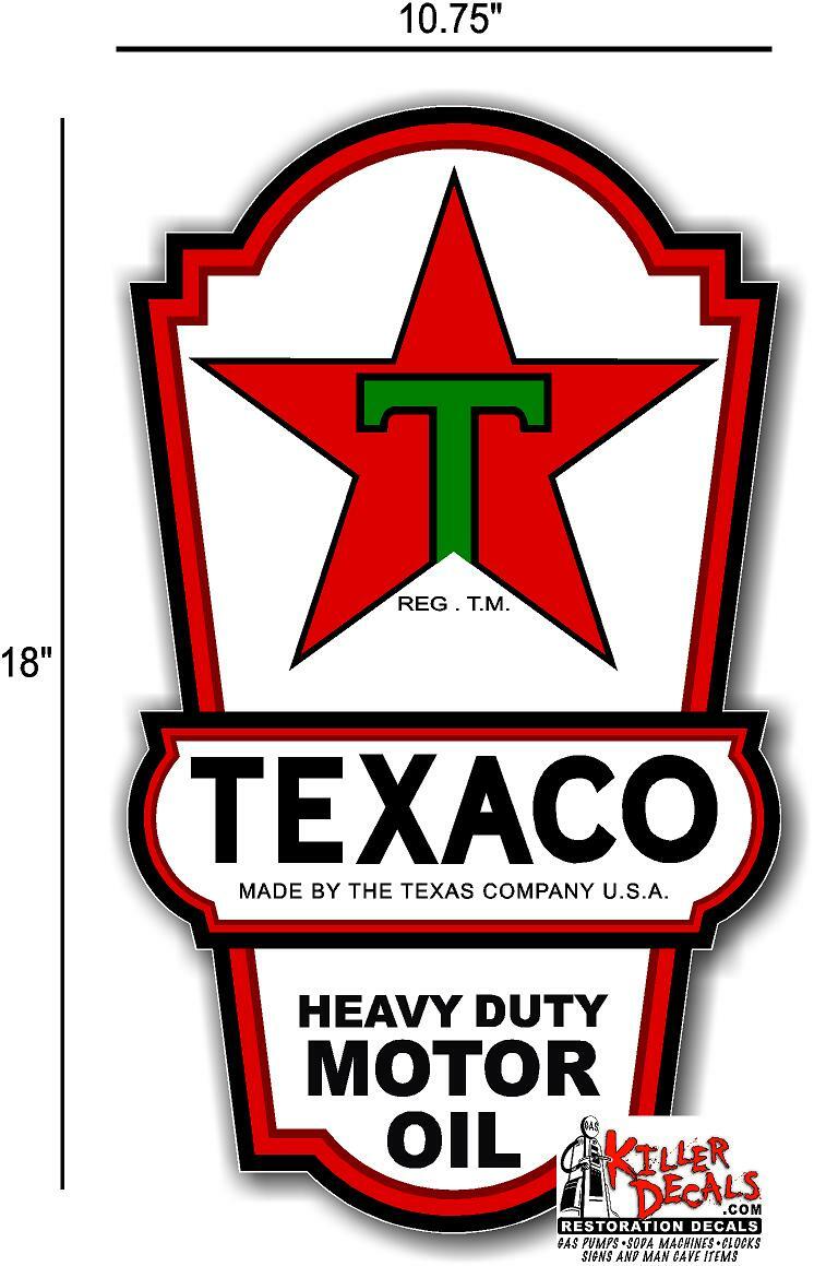 18" X 10.75" TEXACO LUBSTER SIDE DECAL GAS AND OIL PUMP, SIGN STICKER LUBESTER