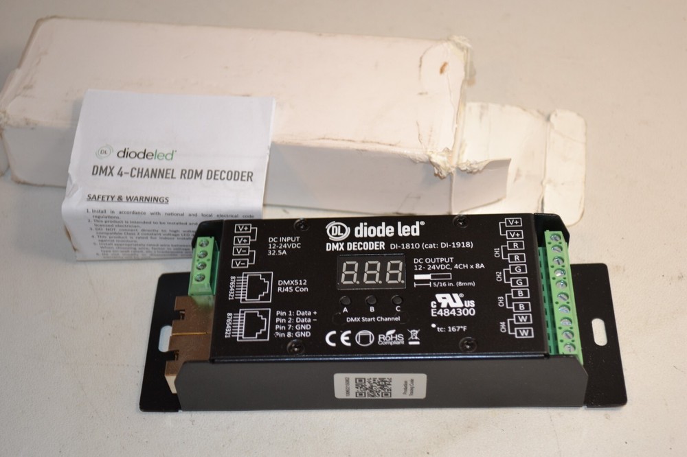LED DI-1810 DIODE LED DMX 4-CHANNEL DECODER #: DI-1918