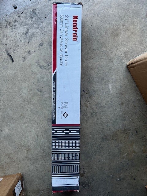 Neodrain 24-Inch Offset Linear Shower Drain with Tile insert Grate Cover