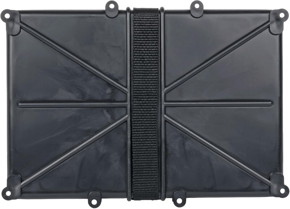 Narrow Battery Tray Holder with Durable Poly Strap - Narrow Space Saving Design