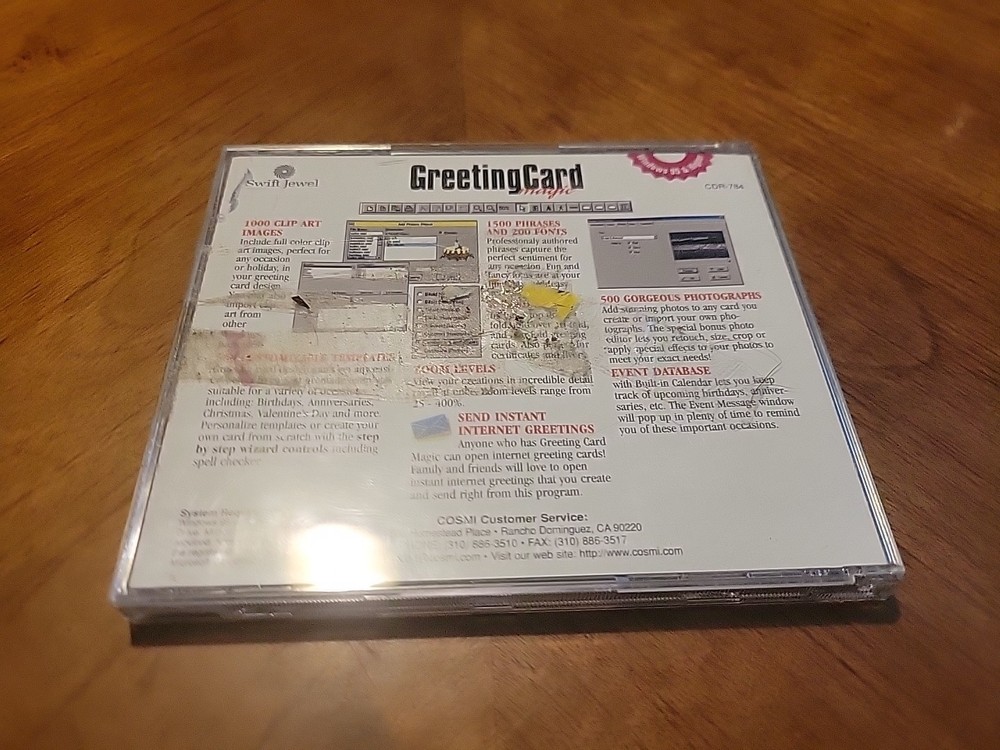 Swift Greeting Card Magic Windows 95 PC CD ROM - TESTED WORKS!