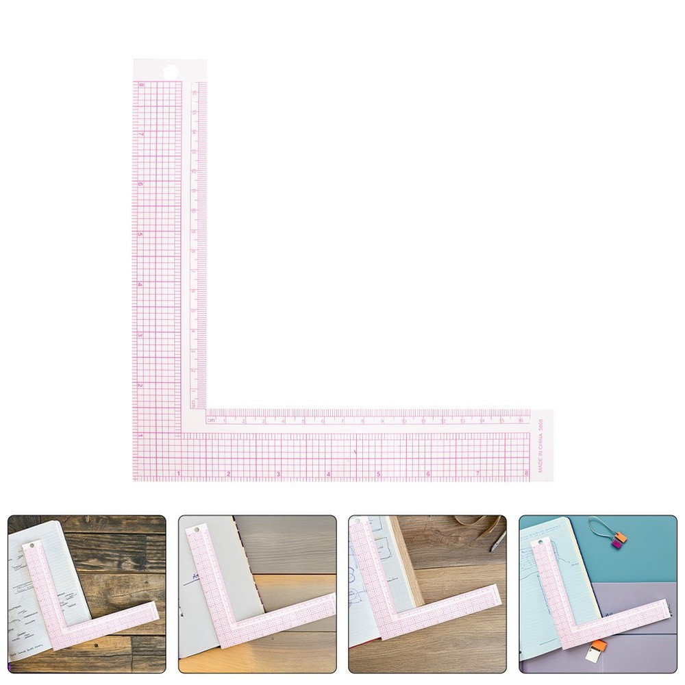 3 Pcs L Shaped Sewing Ruler Set Clear Plastic Tailor Tool For Garment Design