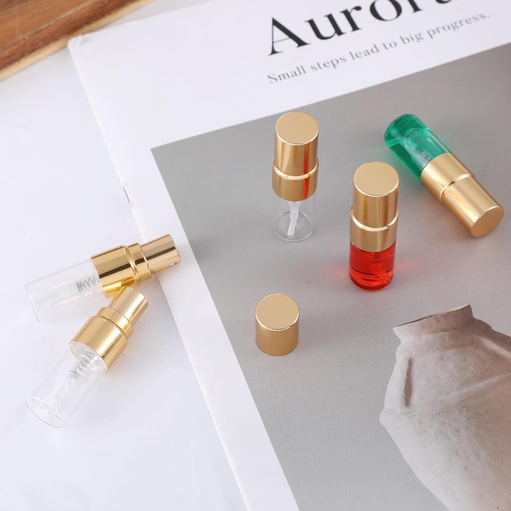 50Pcs 2ml Glass Spray Bottle Empty Tiny Perfume Sample Bottles Atomizer Clear At
