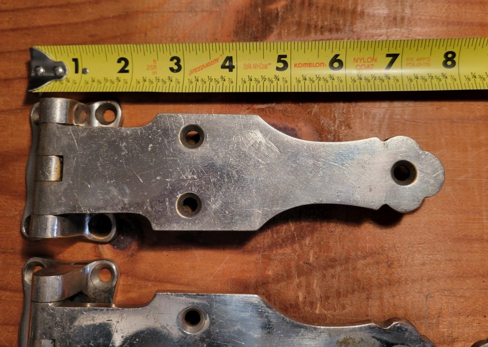 7 Large Ice Box Hinges Chrome Off Set Hinge