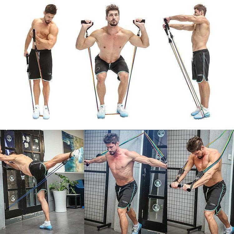 Exercise / Resistance Band 11 Piece Set | Upgraded Design | Adjustable Weights