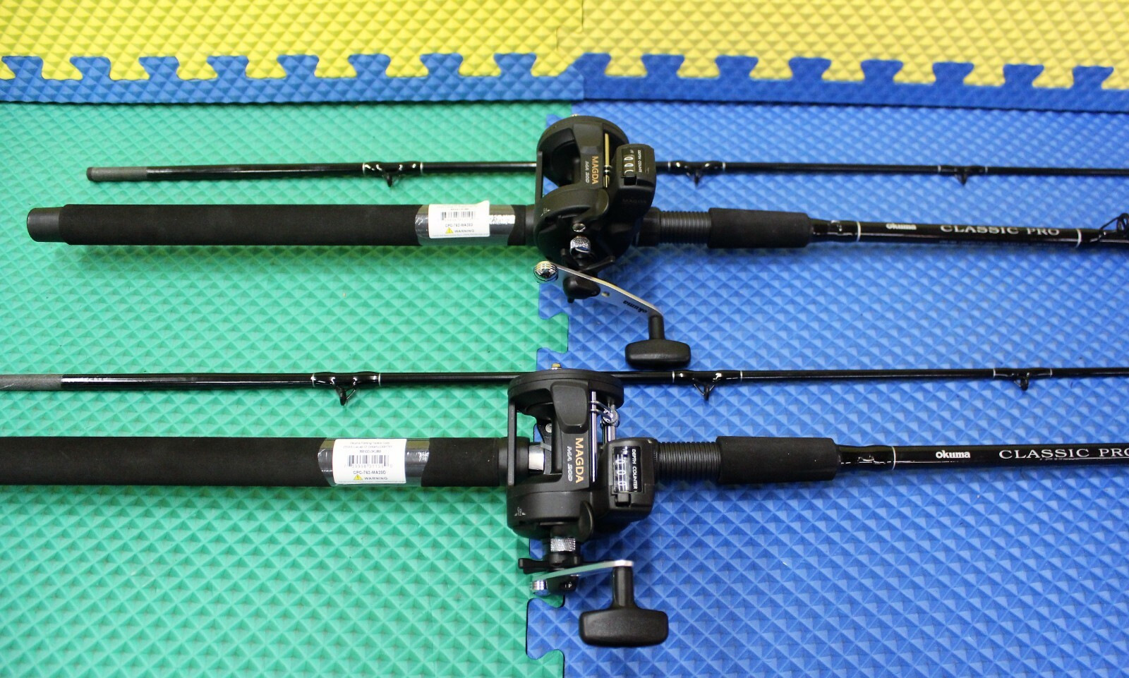 Okuma Classic Pro Black 7' 6" Line Counter Trolling Combo CPC-762-MA 20D 2 PACK!