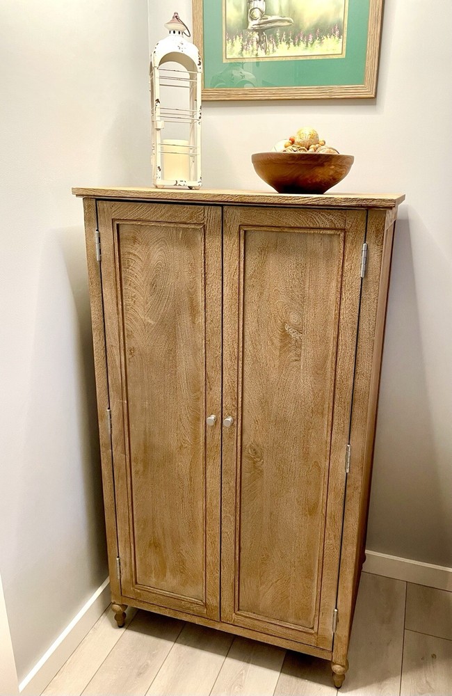 Potterybarn Solid Mango Wood Armoire And Matching King Platform Bed frame
