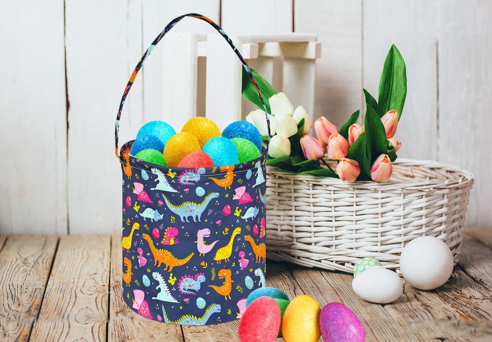 DUYIY Easter Basket,Easter Bunny Basket,Easter Eggs Gift Basket, Storage Bask...