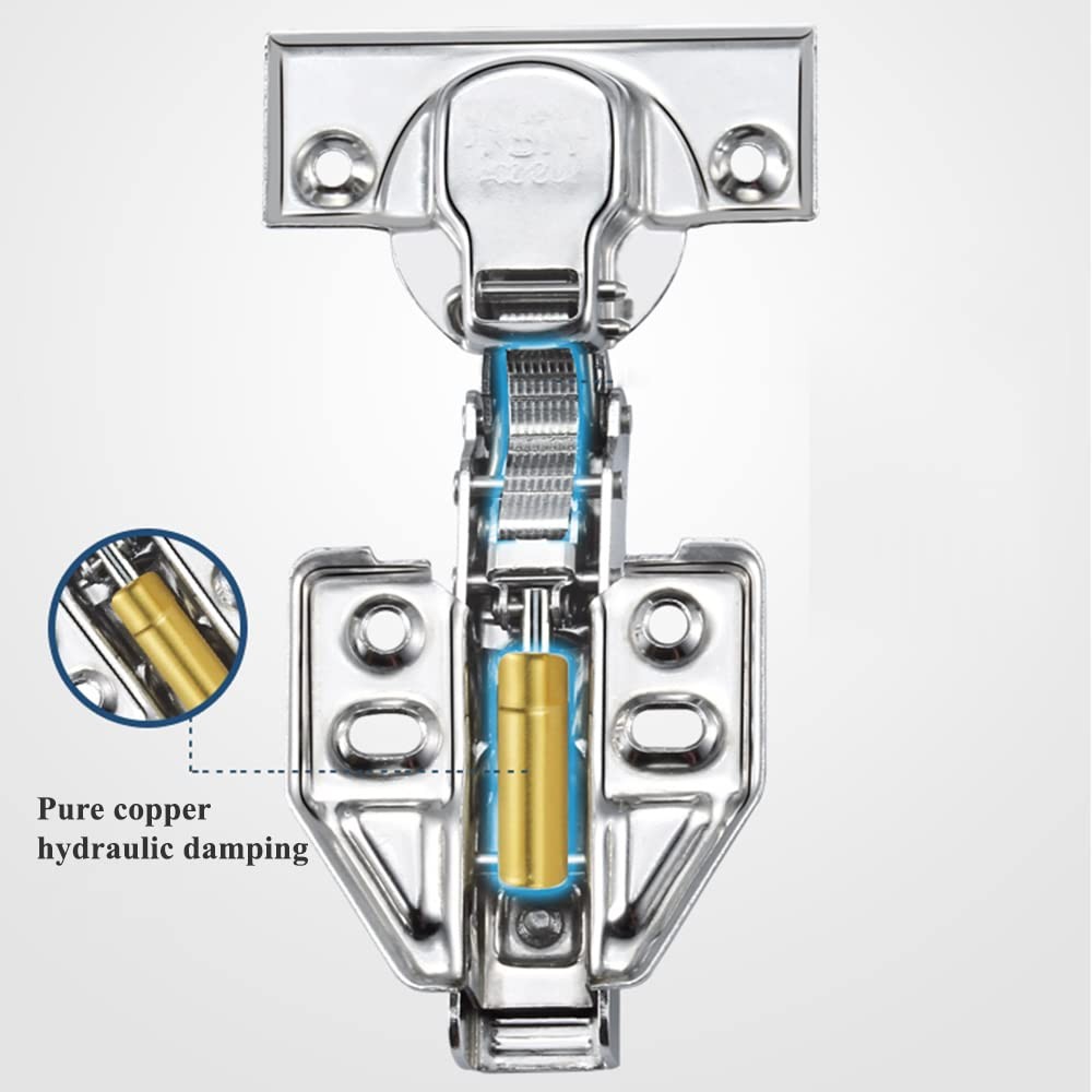 Soft-Close Concealed Hinge Stainless Steel Cabinet Hinges, Full Overlay, Pack...