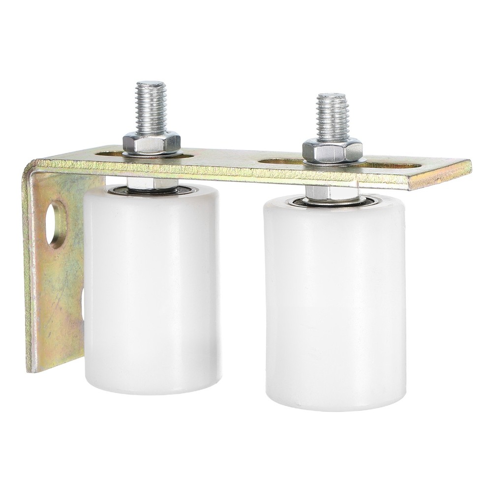 1Set Slide Gate Guide Roller, 2"x2-3/4" Nylon Gate Support & Bracket, White