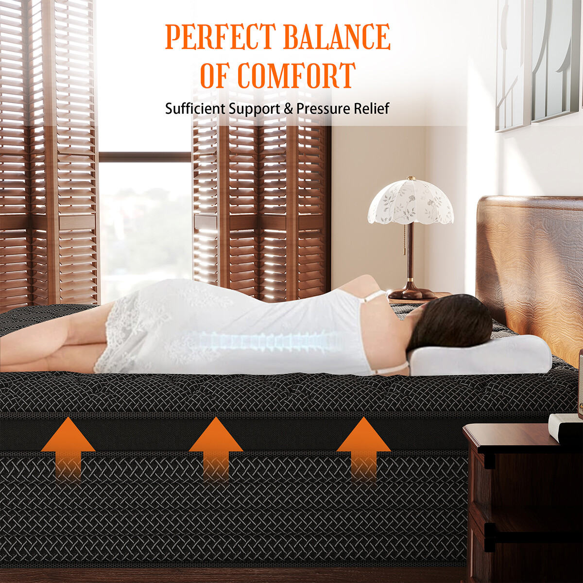 12" 14" Gel Memory Foam Mattress Hybrid Spring Twin Full Queen King Bed In A Box