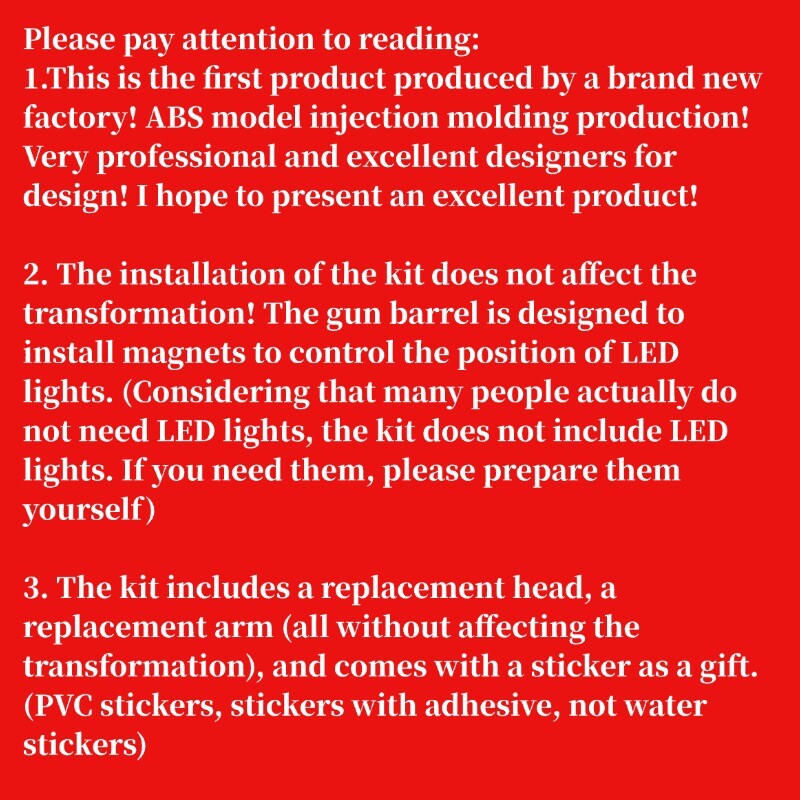 NB-01 KILLING ARM ABS Injection Molding Head Arm Upgrade Kit For SS86 OP Prime