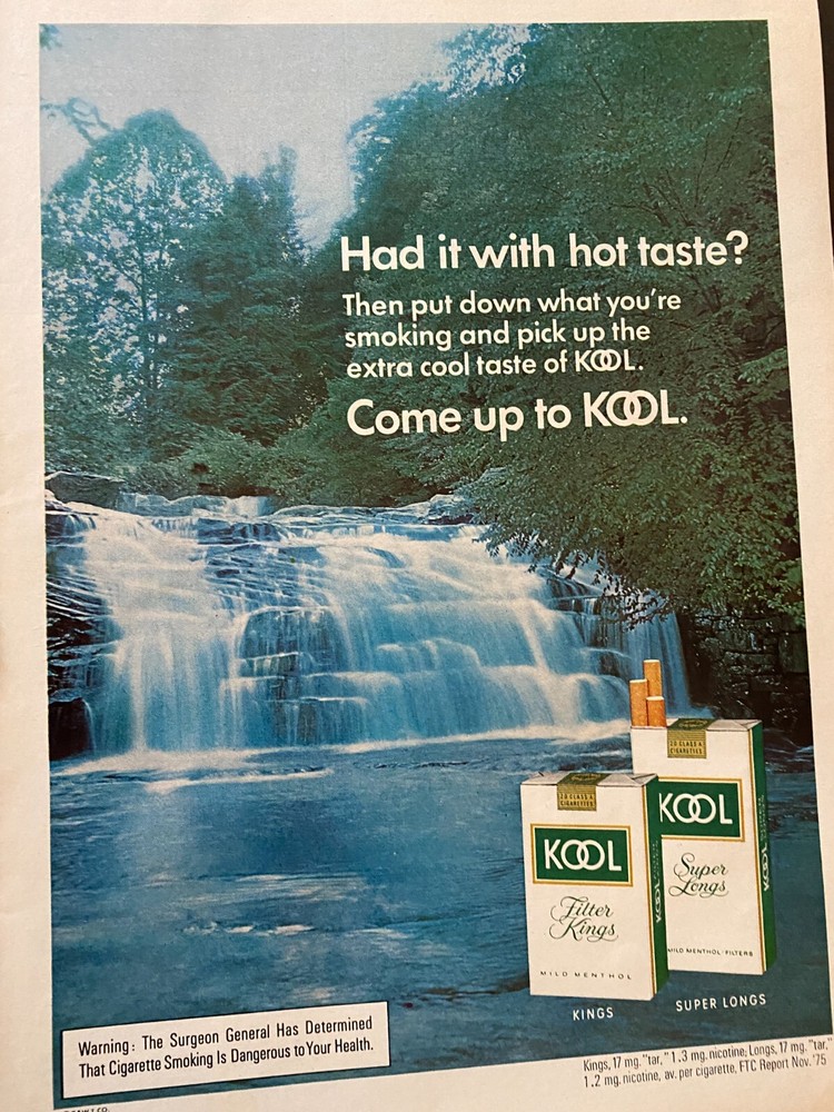 Kool Cigarettes, Full Page Vintage Print Ad