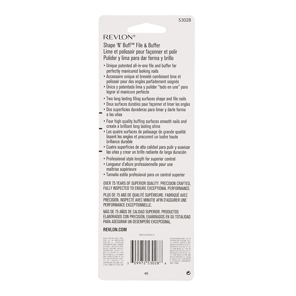 Shape 'N' Buff Nail Buffer Block, All-in-One Manicure Tool for Shaping & Shining