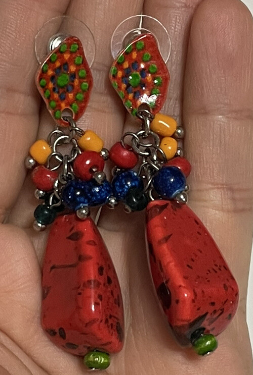 Tribal Multicolor Dangle Earrings