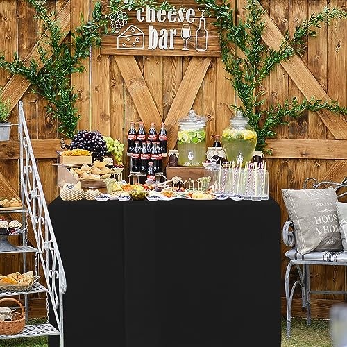 2 Pack Square Fitted Table Covers - 38 x 38 Inch - 38 Square| 2 Pack Black